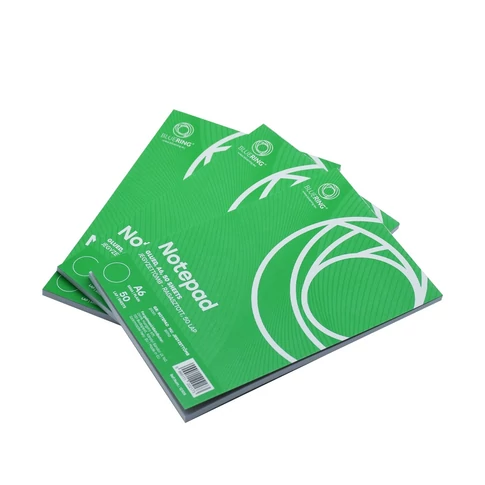 Kompakt A6 ragasztott jegyzettömb Bluering® – 50 sima lap, kényelmes zsebnagyságú jegyzeteléshez