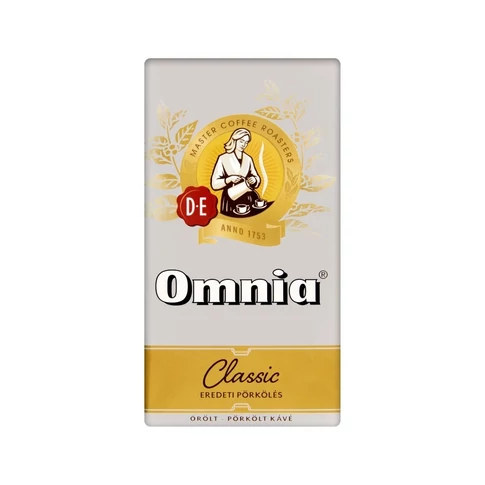 Douwe Egberts Omnia Classic 250 g vákuumcsomagolt őrölt kávé, közepes pörkölésű aromákkal