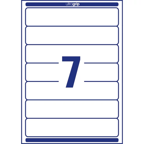 Etikett címke, iratrendező 192 x38 mm, 7 címke/ív, 100 ív/doboz, Avery fehér