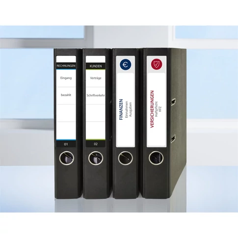 Etikett címke, iratrendező 192 x38 mm, 7 címke/ív, 100 ív/doboz, Avery fehér