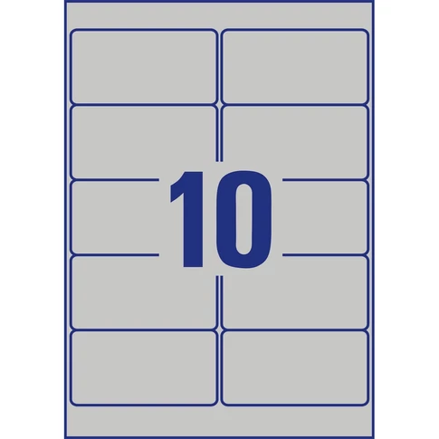 Etikett 96x50,8 mm 20 lap 10címke/lap ipari ezüst poliészter címke AVERY L6012-20