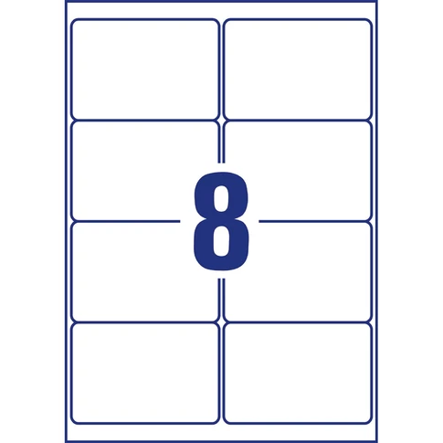 Etikett címke, ultra ellenálló 99,1 x67,7 mm, 8 címke/ív, 10 ív/doboz, Avery fehér
