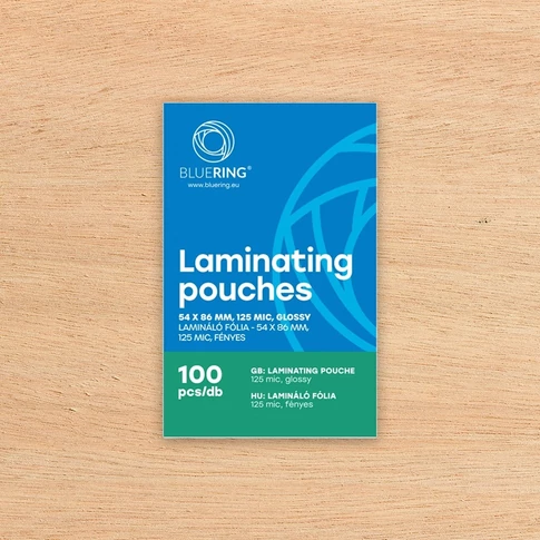 Bluering® lamináló fólia 54×86 mm – 125 mikron, 100 db/doboz, bankkártya méretű lamináláshoz