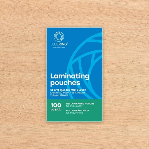 Lamináló fólia 56x96mm, 125 micron 100 db/doboz, Bluering® 