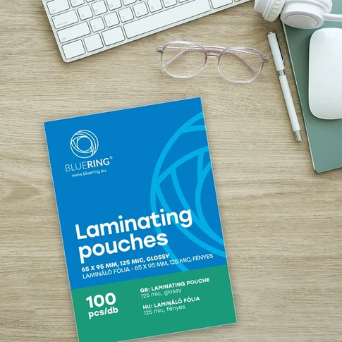 Áttetsző Bluering lamináló fólia 65 x 95 mm, 125 mikron