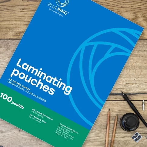 Fényes lamináló fólia A3 150 micron Bluering