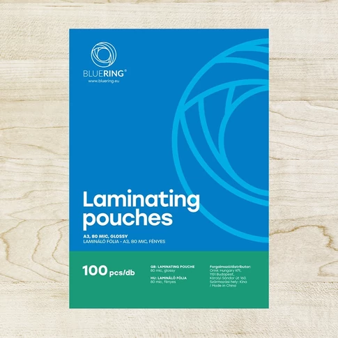 Bluering A3 lamináló fólia, 80 micron, fényes felület, 100 db/csomag