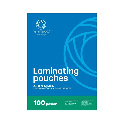 Dokumentumvédő Bluering lamináló fólia A4 méretben 80 micron vastagsággal