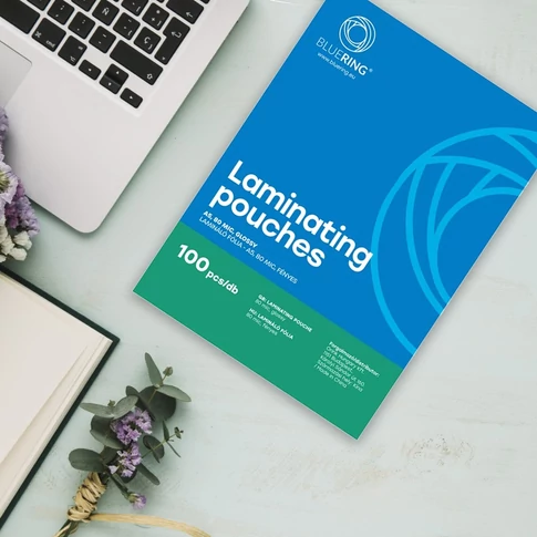 Bluering A5 lamináló fólia 154×216 mm, 80 mikron vastagságú lapokkal, 100 darabos dobozban, dokumentumok és információs lapok laminálásához