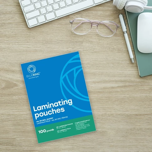 Bluering lamináló fólia A6 méretben, 80 micron vastag, fényes felület, 100 db/doboz