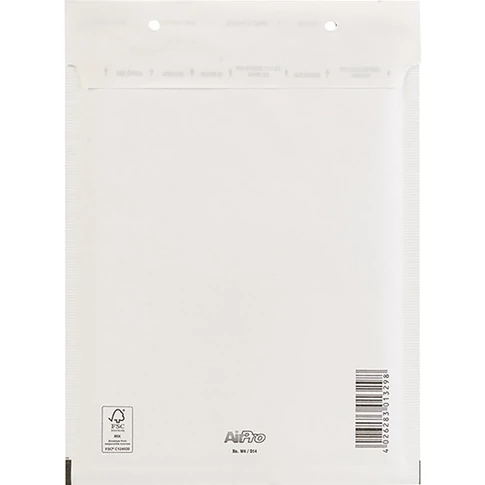 Fehér légpárnás tasak, 14D, szilikon boríték a biztonságos postázáshoz