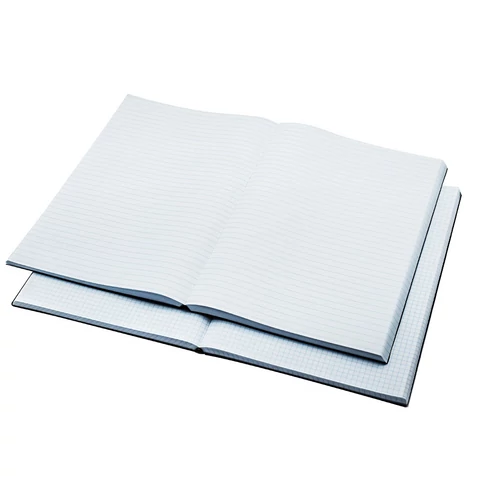 Bluering® A4 beírókönyv, 200 lap, vonalas, fekete PVC borítóval – irodai és üzemi nyilvántartáshoz