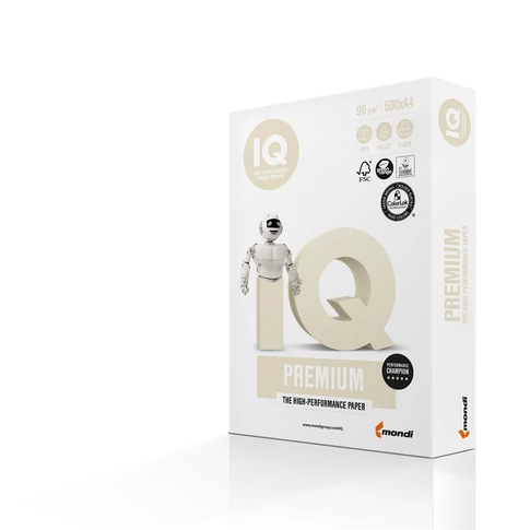 Fénymásolópapír A4 90g IQ PREMIUM 500ív/csomag.