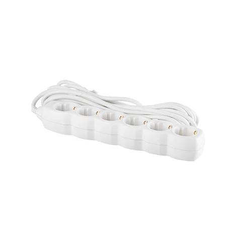 Asztali 6-os elosztó 5 m betápkábellel, 10A / 2300W, irodai használathoz