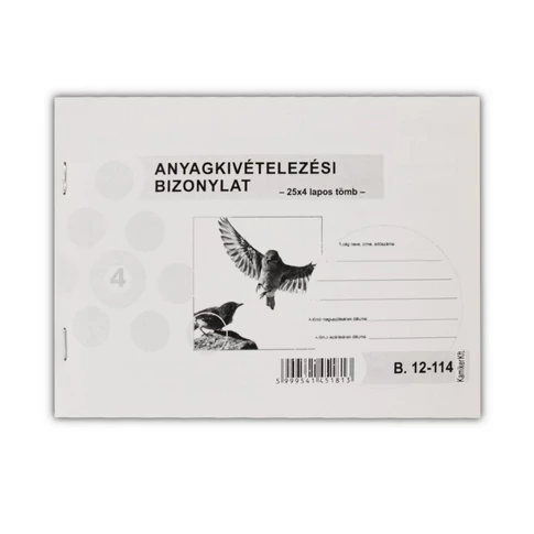 Készletkivételezési bizonylat A5, 25x4lapos 8 tételes B.12-114 Bluering®
