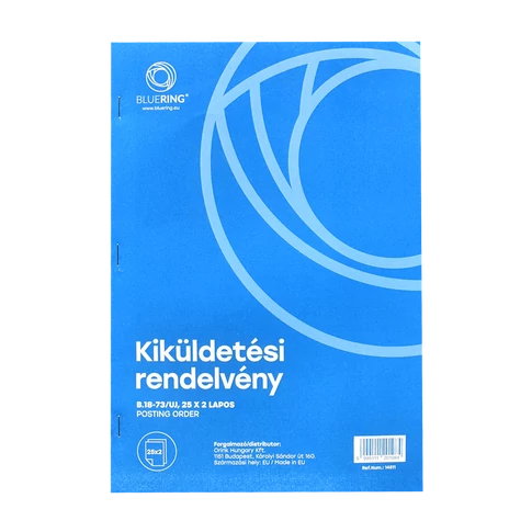 Kiküldetési rendelvény a hivatali, üzleti utazás költségtérítéshez A4, álló 25x2lapos B.18-73/UJ Bluering®