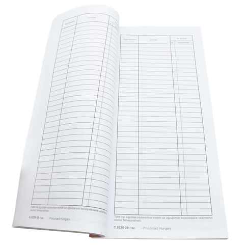 Kézbesítő könyv 100lap,os 130x297mm, C.5230-29