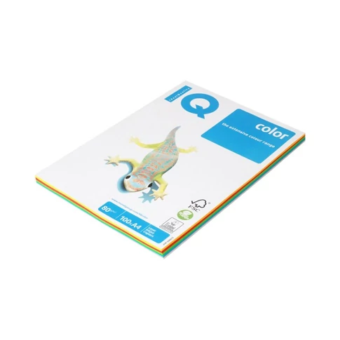 Másolópapír, színes, A4, 80g. IQ 4x25ív/csomag, intenzív, 4 klf. szín