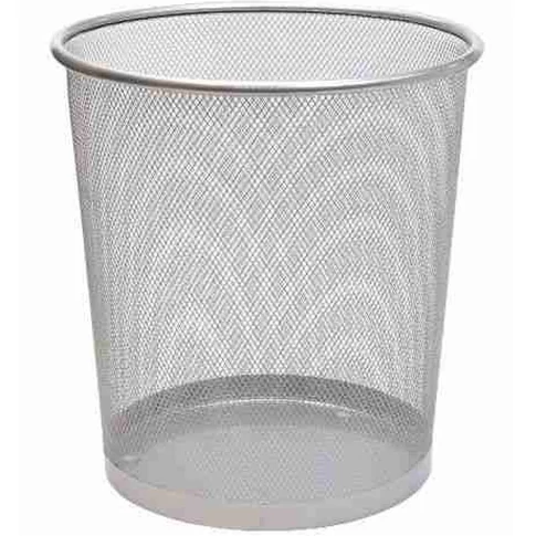 Fémhálós papírkosár 20 liter 29,5x33cm, nagy Bluering® ezüst