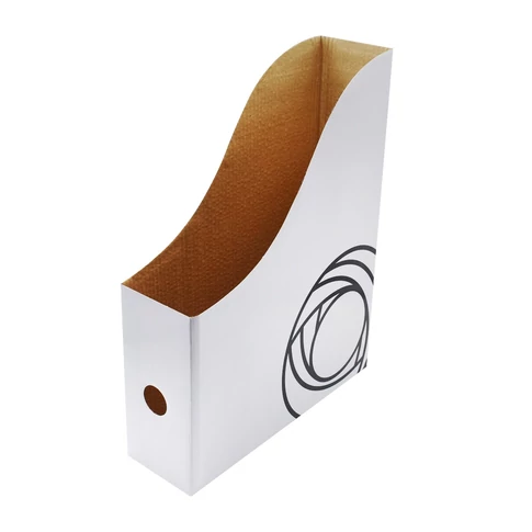 Bluering fehér iratpapucs, 8 cm gerinc, mikrohullámú karton – A4 dokumentumokhoz, gerinc címkemezővel