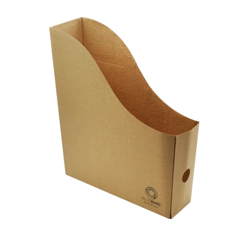 Bluering iratpapucs, 8 cm gerinccel, natúr mikrohullámú karton – A4 dokumentumtároló polcra