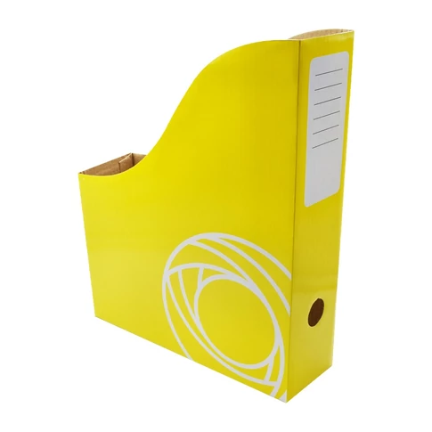 Bluering iratpapucs, sárga, 8 cm gerinc, mikrohullámú karton – A4 dokumentumok rendezett polctárolásához