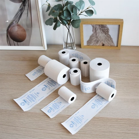 Bluering® hőpapír tekercs, 57 mm széles, 9 fm hosszú, 12 mm csévével, 10 db-os csomag, BPA mentes