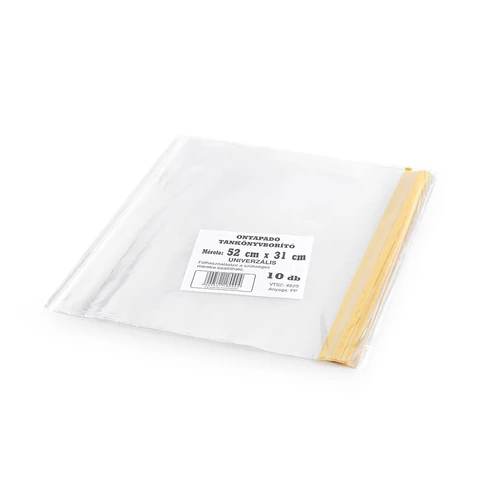 Öntapadós víztiszta tankönyvborító 52×31 cm, 10 darabos csomag