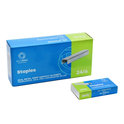Bluering 24/6 méretű tűzőkapocs, irodai és otthoni használatra