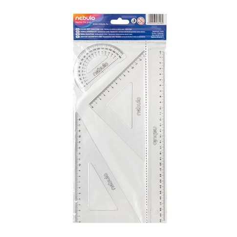 Vonalzókészlet, 4 db-os, 30 cm-es vonalzóval, Nebulo